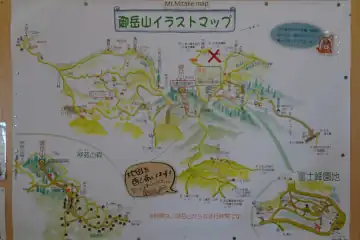 御岳山のイラストマップ