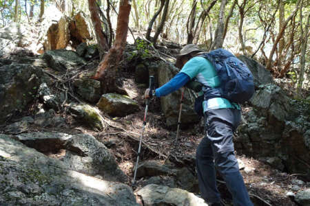 奥ノ院峰、鍋割山、上高岩山・小さな岩場を登ると上高岩山