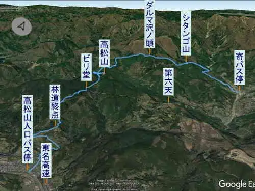 高松山からシダンゴ山・登山コース
