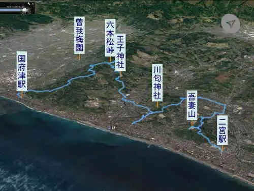 吾妻山から曽我丘陵・登山コース