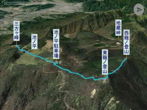 篭ノ登山と池ノ平・登山コース