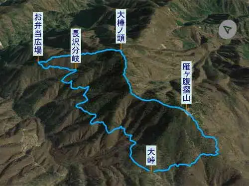 雁ヶ腹摺山からシオジの森・登山コース
