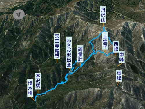 堂平から丹沢山・登山コース