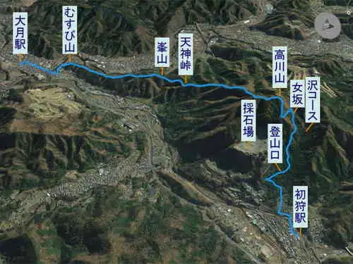 高川山からむすび山・登山コース