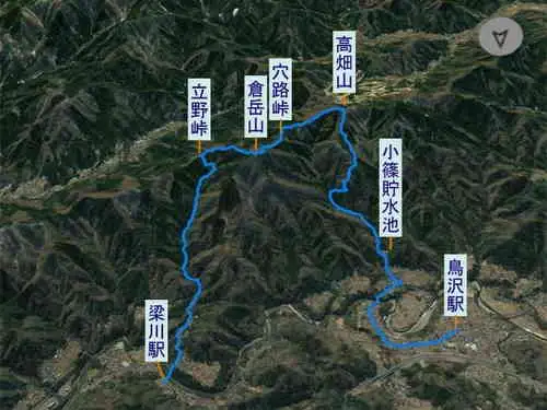 高畑山から倉岳山・登山コース