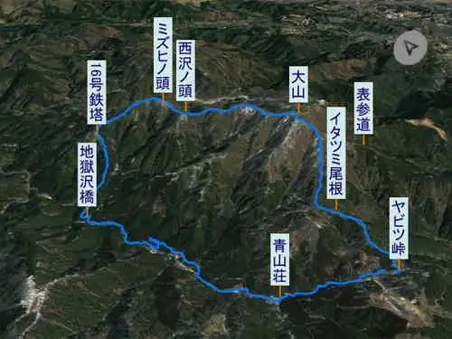 大山北尾根・登山コース