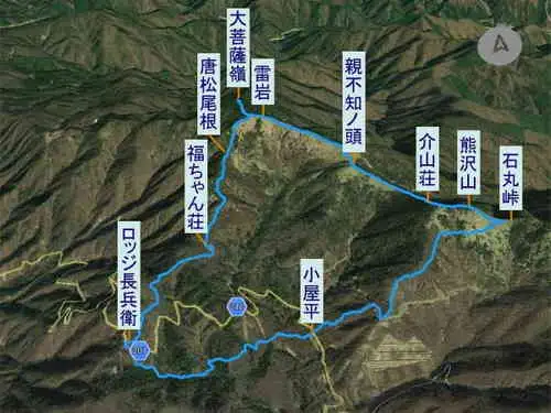 大菩薩嶺から石丸峠・登山コース