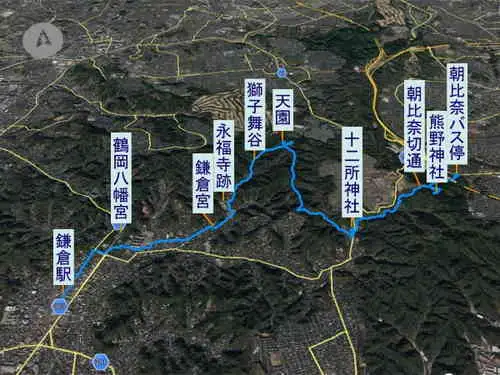 朝比奈切通と獅子舞谷・登山コース
