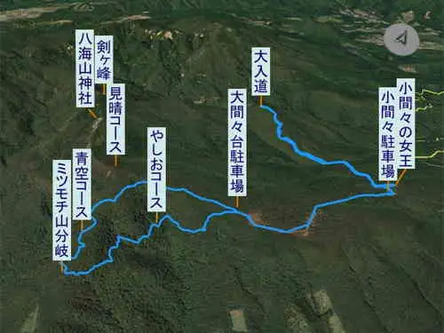 大入道とミツモチ山・登山コース