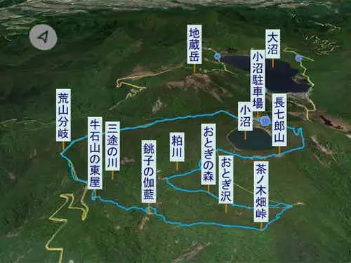 長七郎山から銚子の伽藍・登山コース
