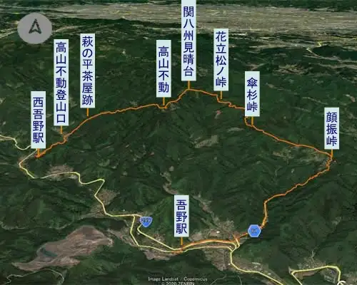 関八州見晴台から顔振峠・登山コース