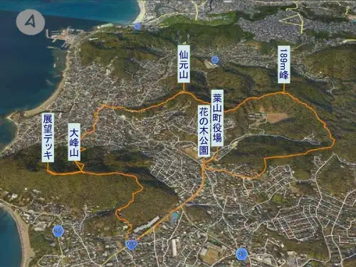 仙元山と大峰山・登山コース