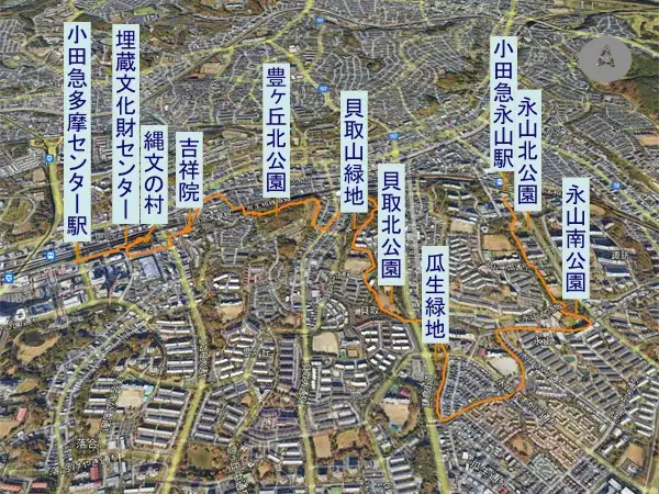 小田急多摩センター駅から永山駅・ハイキングコース