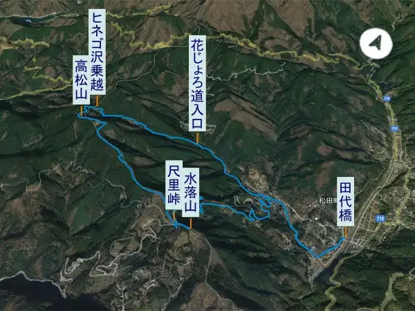 花じょろ道から高松山　登山道