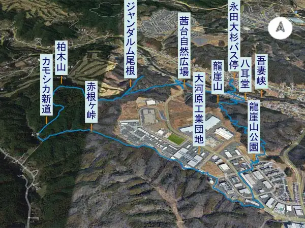 龍崖山から柏木山　登山コース