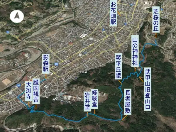 羊山公園から琴平丘陵　登山コース