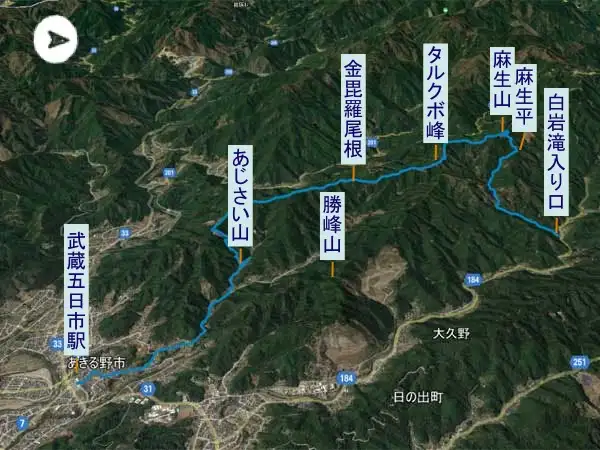 南沢あじさい山　登山コース