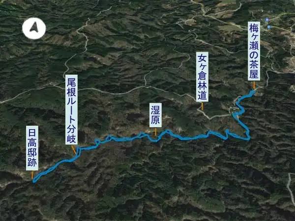 梅ヶ瀬渓谷　登山コース