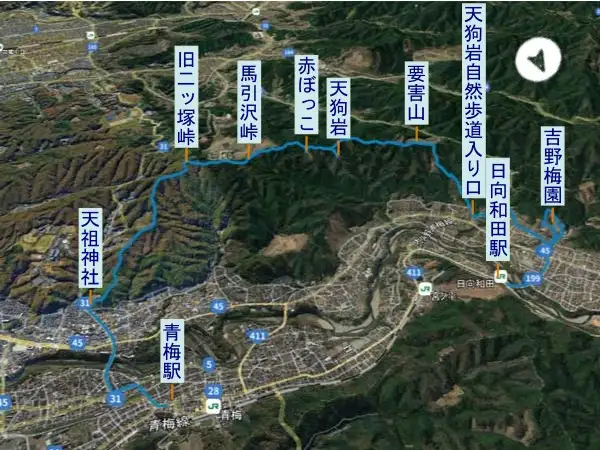 赤ぼっこ　登山コース