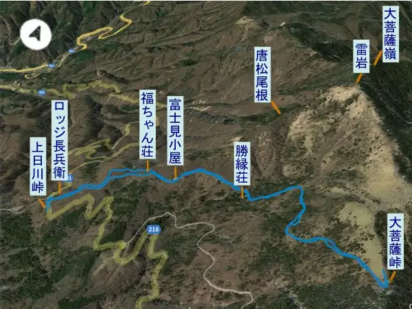 大菩薩峠　登山コース