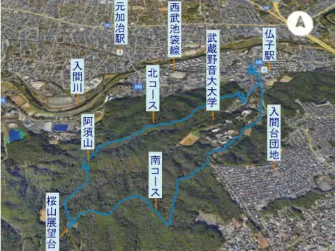 加治丘陵　登山コース